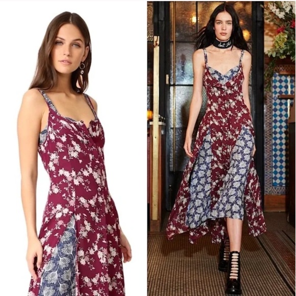 CINQ A SEPT 90s Silk Floral 2 piece Maxi Sun Dress 6,  GD1176 - Picture 1 of 9